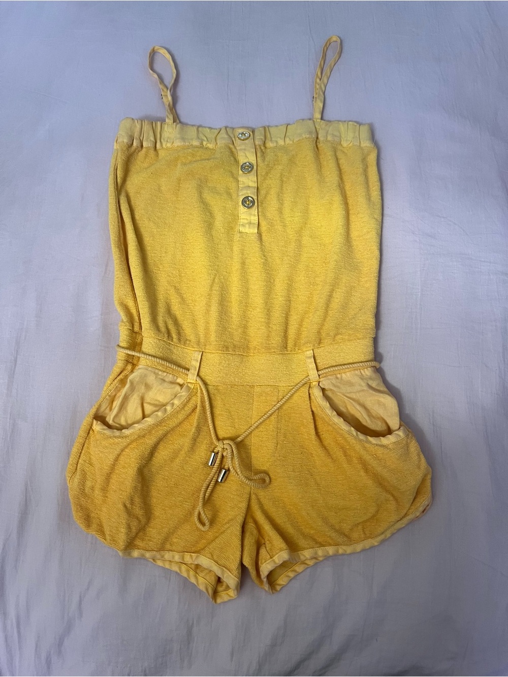 Juicy Couture Yellow Terry Cloth Petite Romper